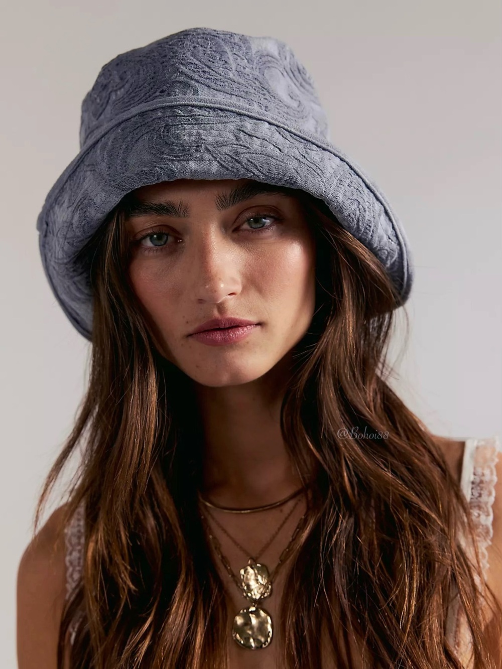 NWT Free People Around Town Embroidered Bucket Hat - Picture 6 of 6